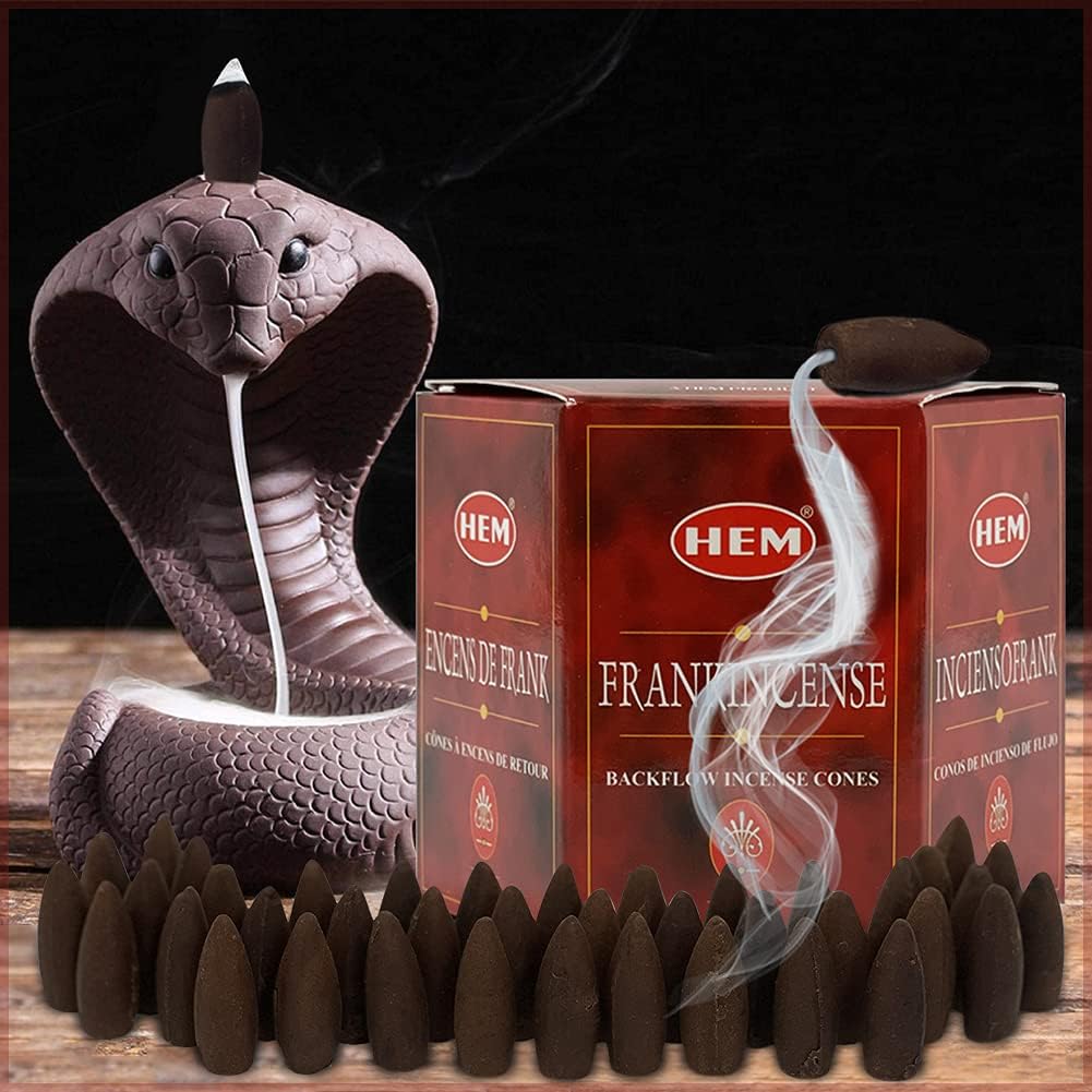 Frankincense Backflow Incense Cones for Inscent Waterfall Aromatic Insent Smoke Fountain Haze Falls