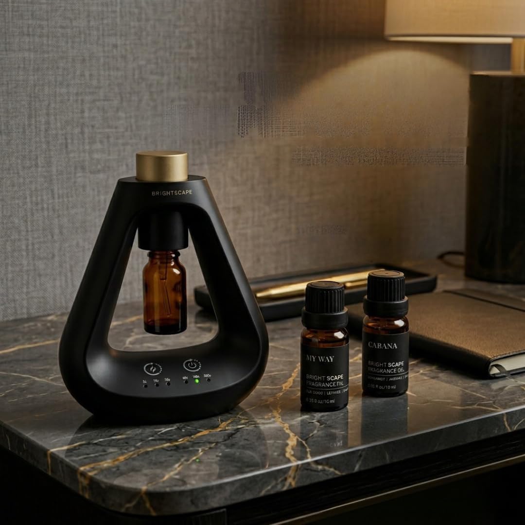 Apex Starter Set — Waterless Aromatherapy Diffuser + 2 Fragrance Oils | Cold Air Nebulizing | Cabana & My Way 0.33 fl oz | No Water No Heat | Matte Black