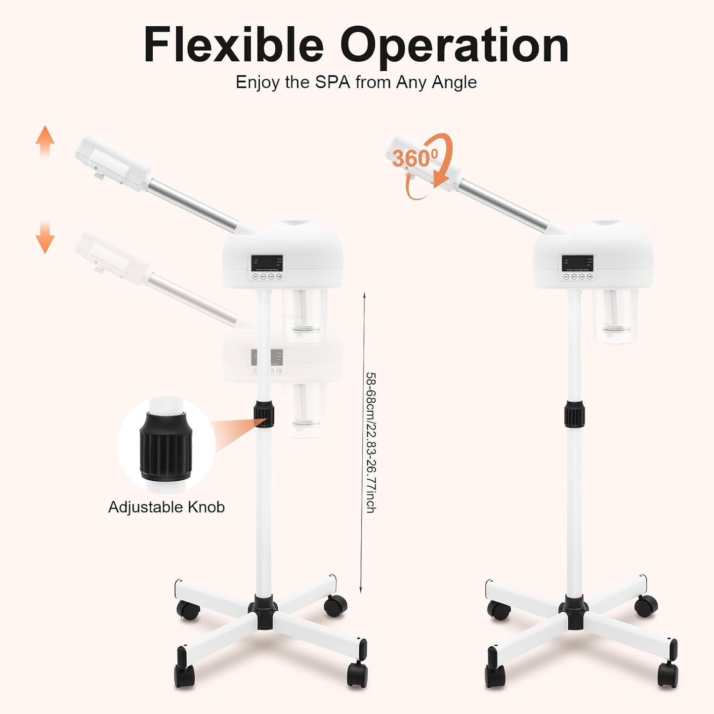 Professional Facial Steamer, 2 in 1 Ionic Ozone Steamer, Mist Face Steamer Salon Spa Beauty Skin Care Equipment for Salon Spa Home Beauty Equipment