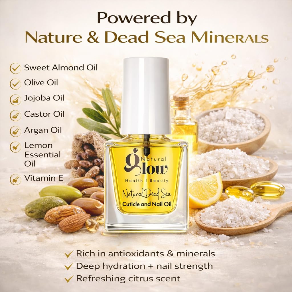 Dead Sea Cuticle & Nail Oil 5ML | Strengthens & Moisturizes Dry & Cracked Cuticles | With Jojoba, Argan, Olive, Almond & Castor Oils, Vitamin E | Nail Repair & Conditioning Oil