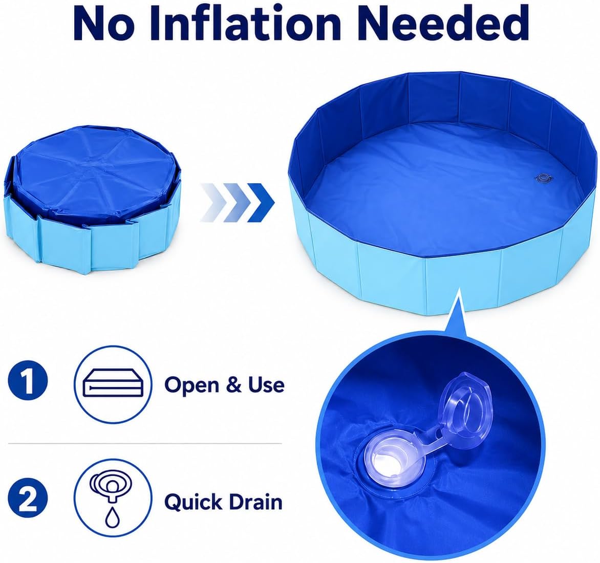 23.6" Foldable Pool Foot Bath for Above Ground Pool Accessories, Portable Large Foot Soaking Bath Basin Pool Foot Wash Basin Tub for Pool Entry Ladder