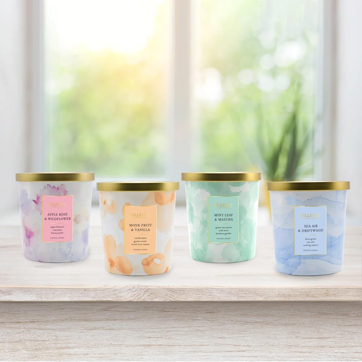 Luxury Fragranced Candle, 12 OZ, Soy Blend Wax, Essential Oils, Long-Lasting Burn, Home Fragrances, Aromatherapy Home Scented Candles Scent: AppleRose & Wildflower