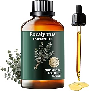 Eucalyptus Essential Oil, Pure Mumianhua Natural Oil for Outdoor Protective Barrier & Patio Freshness, Aromatherapy for Diffuser, DIY Spray, Skin, Hair Care – 3.38 Fl Oz
