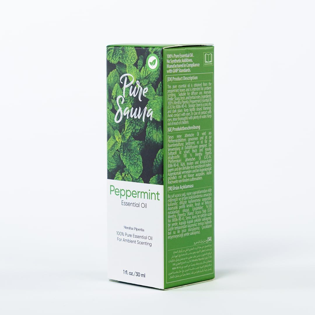 Peppermint Essential Oil - 100% Pure Mentha Piperita for Diffuser & Home Scent - Energizing & Cool Mint Aroma (1 fl oz / 30 ml)