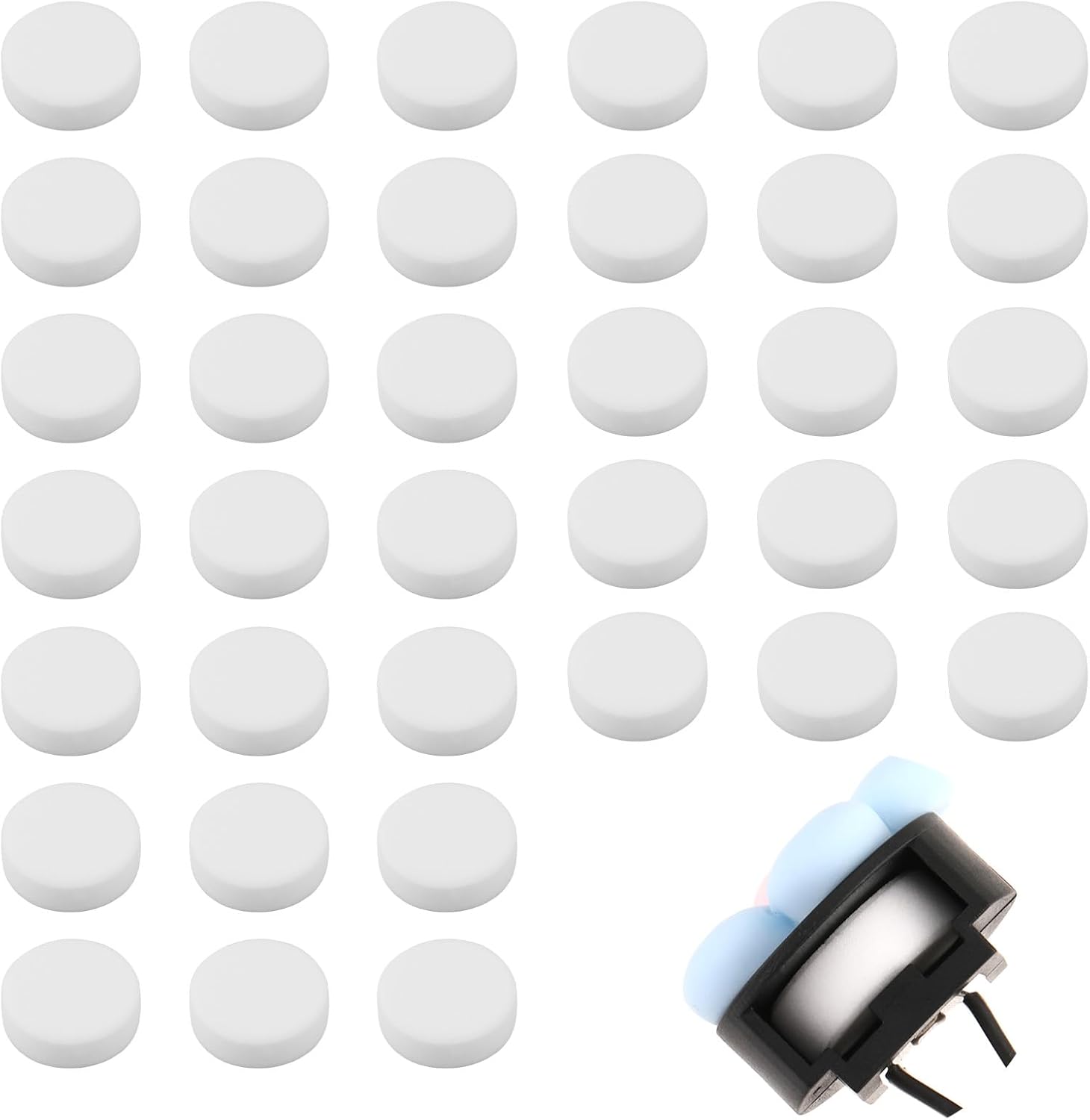 60Pcs Car Air Vent Clip Replacement Pads Unscented Essential Oil Perfumes Refill Pads for Car Air Freshener Clips Diffuser 17mm White Refill Replacement for Custom Fragrance