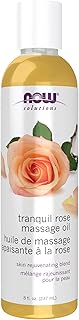 NOW Solutions, Tranquil Rose Massage Oil, Body Moisturizer for Dry Sensitive Skin, Promotes Healthy-Looking Skin, 8-Ounce