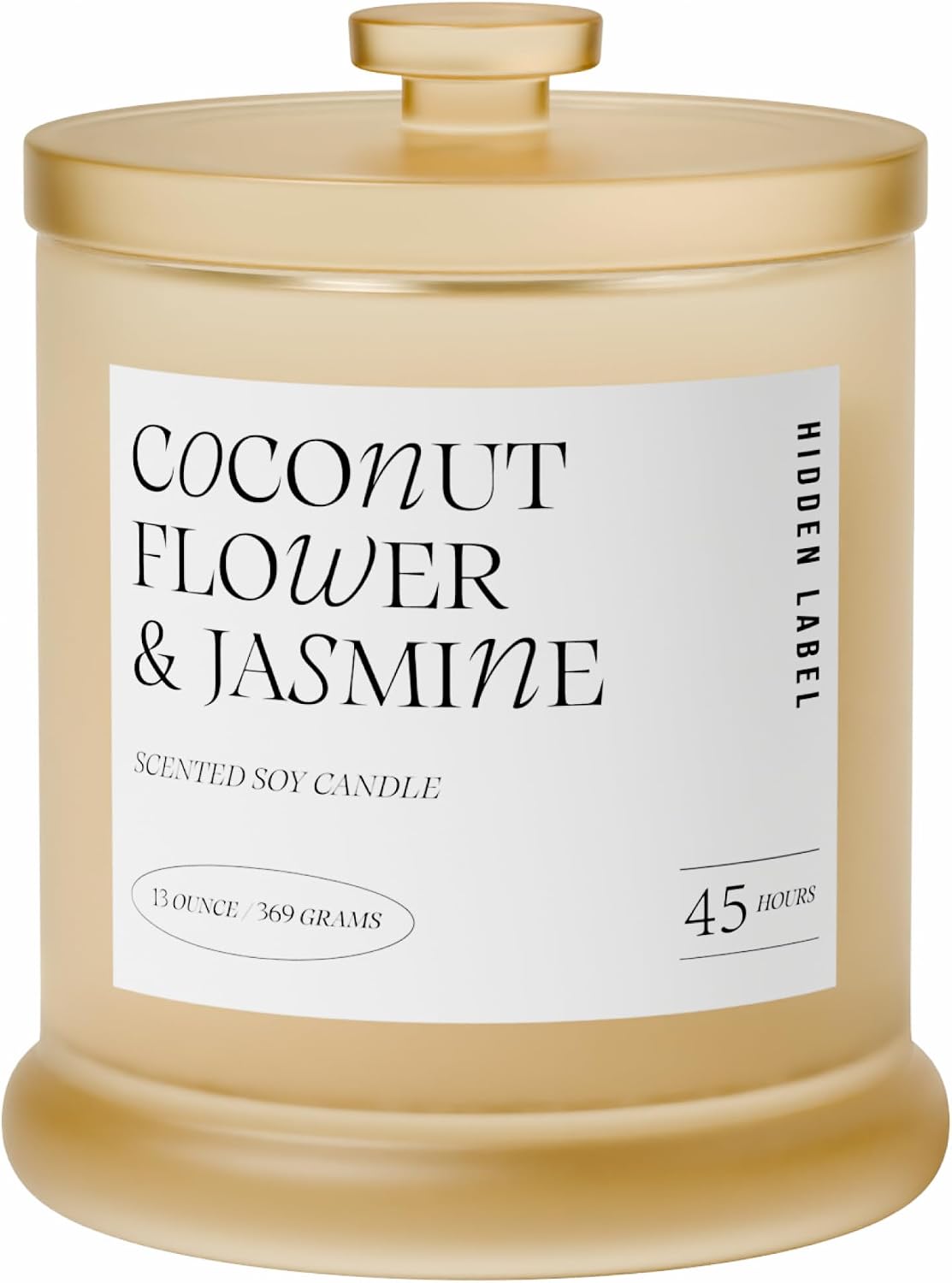 Coconut Flower & Jasmine Scented Candle, 13oz Natural Soy Wax Candle with 2 Wicks, 75 Hour Long Lasting Aromatherapy Candle for Stress Relief, Non Toxic Luxury Candle for Home Decor
