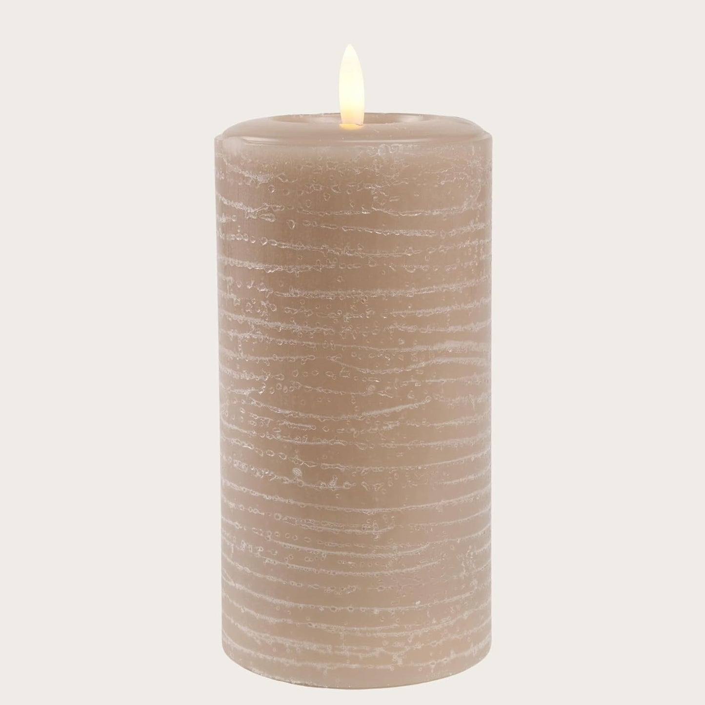 LumiPur Signature Collection Natural Glow Flickering Flameless LED Wax Pillar Candle (3.5" x 7", Mushroom)