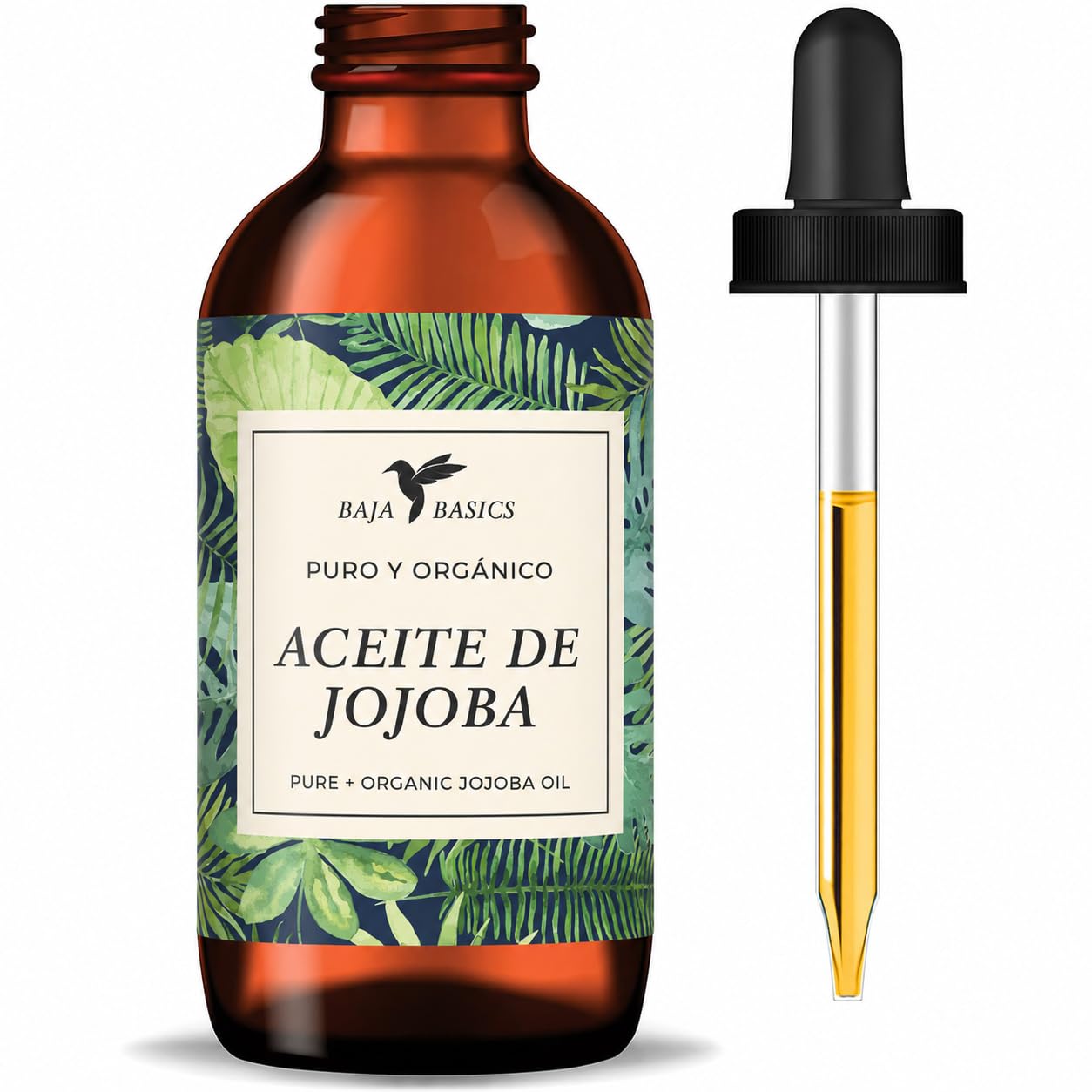 Baja Basics Pure Jojoba Oil for Skin 4 oz, Cold Pressed Moisturizer for Face, Body, Nails and Hair – Multi-Purpose Beauty Product – Vitamin E – Aceite de Jojoba Organico 100 Puro