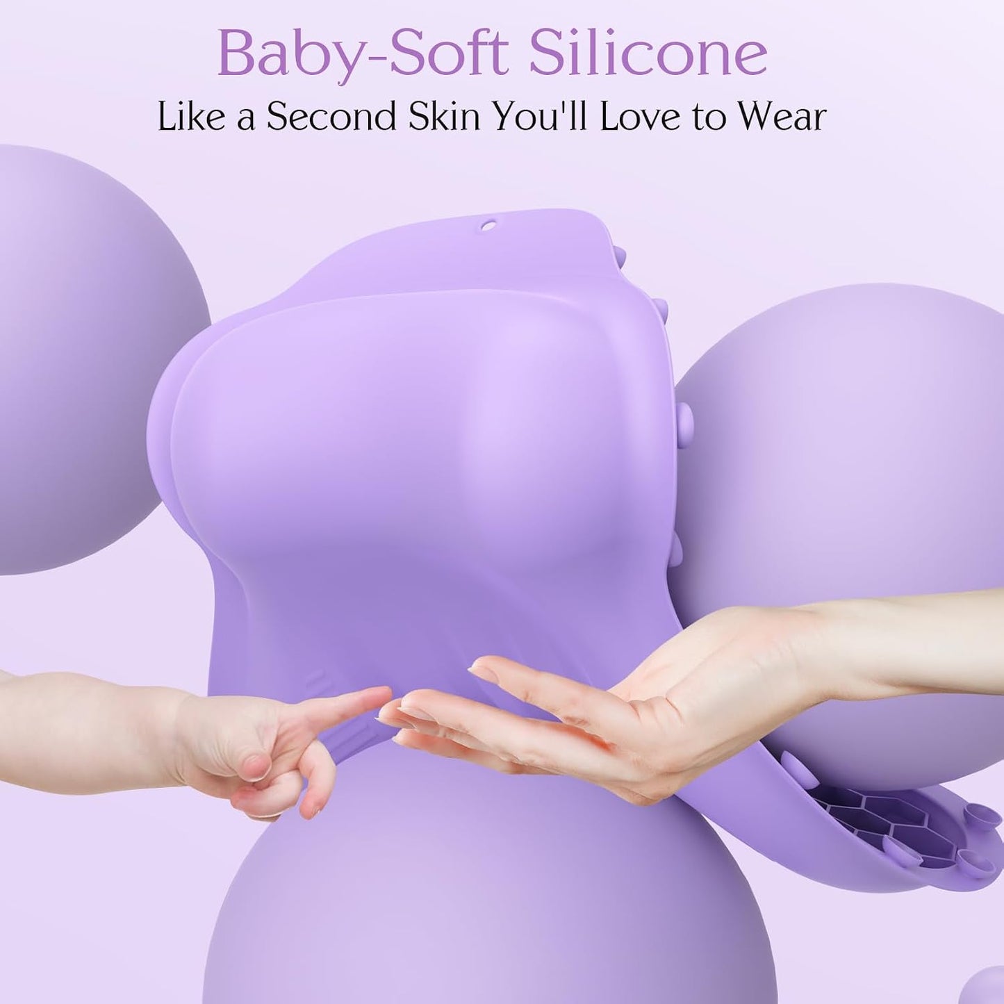 Silicone Bath Pillow, New Material Bath Pillows for Tub Head Neck and Back Support, Bath Tub Pillow with 4D Press Inflatable Airbag and Non-Slip Strong Suction Cups, Quick-Drying, Easy to Store,Purple