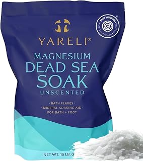 Yareli Magnesium Flakes, 15lb Dead Sea Bath Soak, Alternative to Epsom Salt