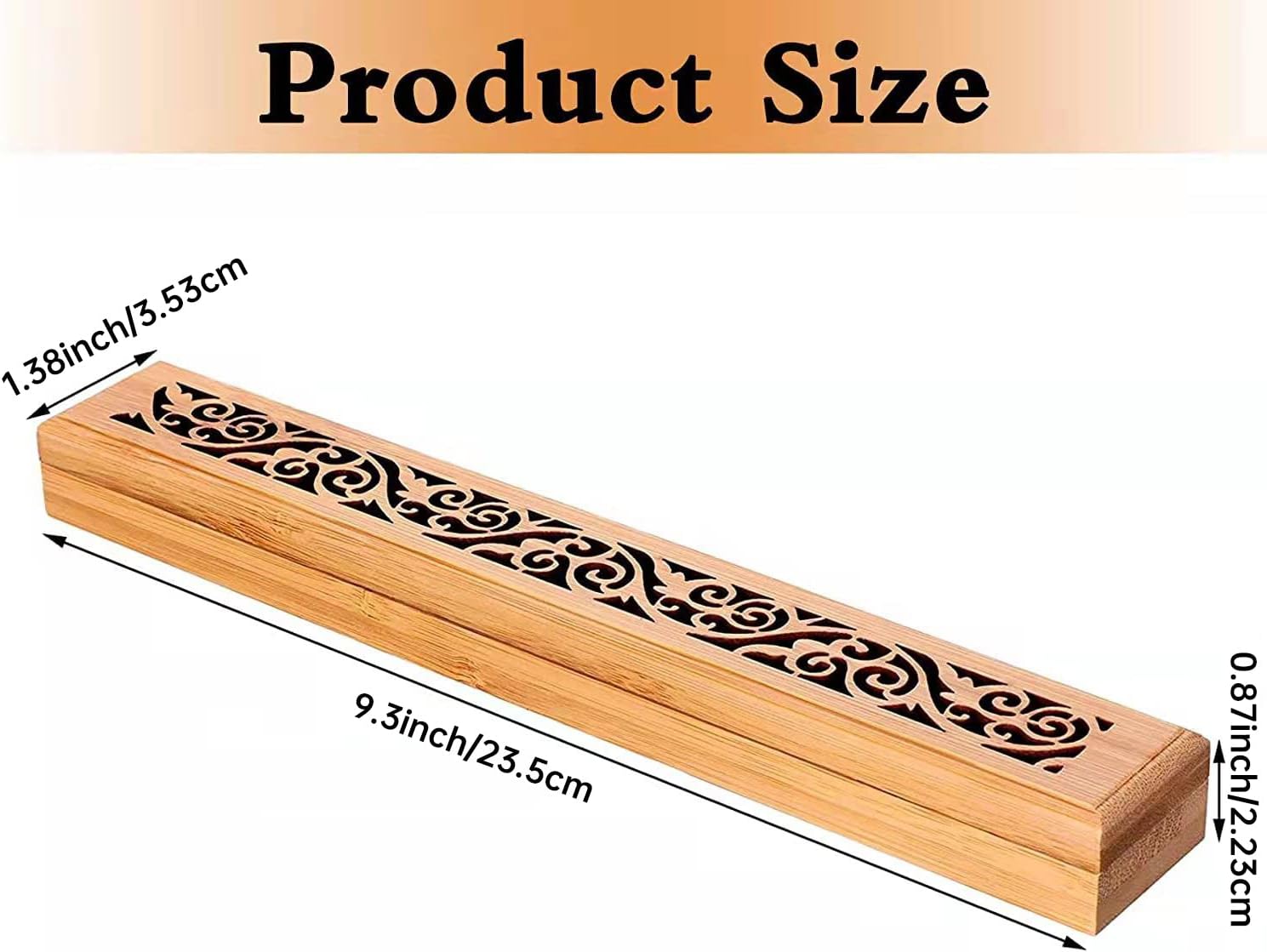 Jeffbaubl 2pcs Premium Incense Box, Bamboo Incense Holder, Burner with Ash Catcher