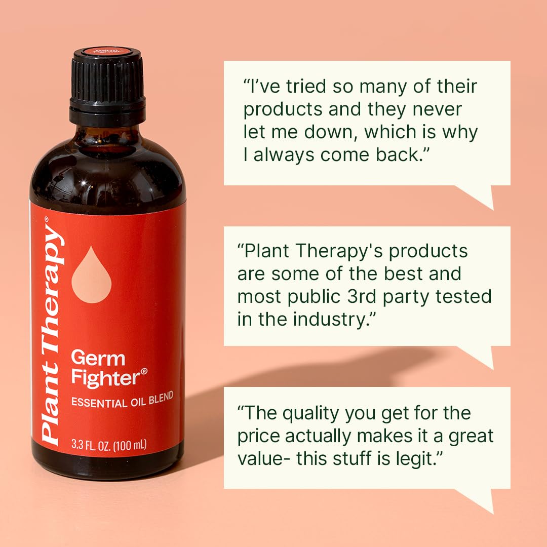 Plant Therapy Germ Fighter Essential Oil Blend 100% Pure, Undiluted, Natural Aromatherapy, Therapeutic Grade 100 mL (3.3 oz)