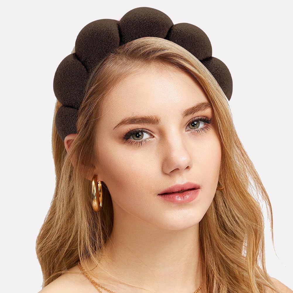 Spa Headbands for Women Washing Face, Facial, Makeup, Skincare | Puffy Terry Cloth Spa Hair band For girls Washing Face, For Facial Makeup, For Skincare Treatment