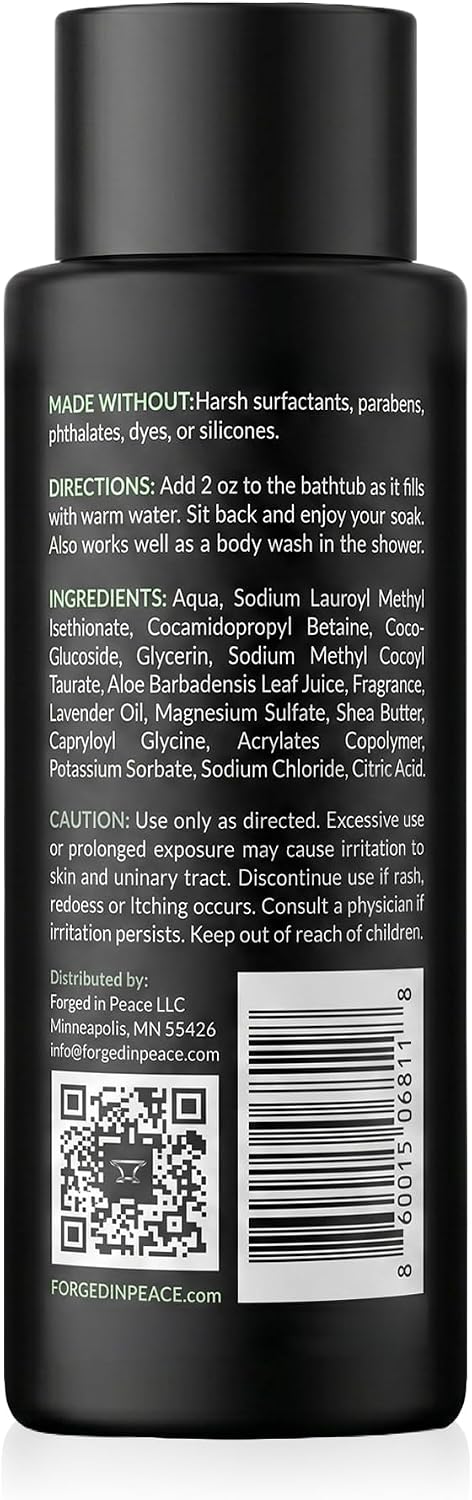 Men’s Bubble Bath with Epsom Salt & Aloe - Eucalyptus, Mint & Vetiver | Muscle Recovery, Skin Care, Stress Relief | 12 Fl Oz | Supports Men's Health