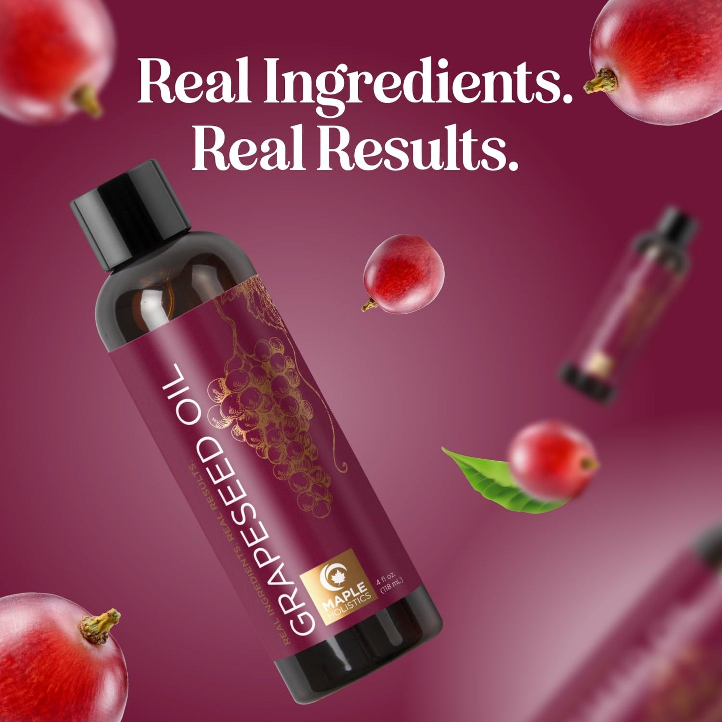 Pure Grapeseed Oil for Skin Care - Cold Pressed Grape Seed Oil Liquid for Skin with Moisturizing Carrier Oil for Essential Oils Mixing - Natural Vitamin E Anti Aging Body Oil for Dry Skin and Hair