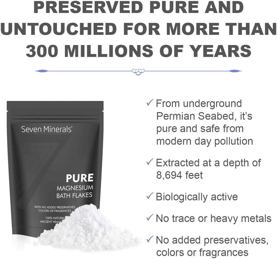 Seven Minerals Pure Magnesium Oil & Pure Magnesium Bath Flakes