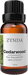 Cedarwood Essential Oil Pure and Natural – Premium Organic 100% Uncut Cedar Essential Oil Extract for Aromatherapy, Diffuser, Massage, Relaxation, and Skin Care – 10ml Amber Glass Bottle