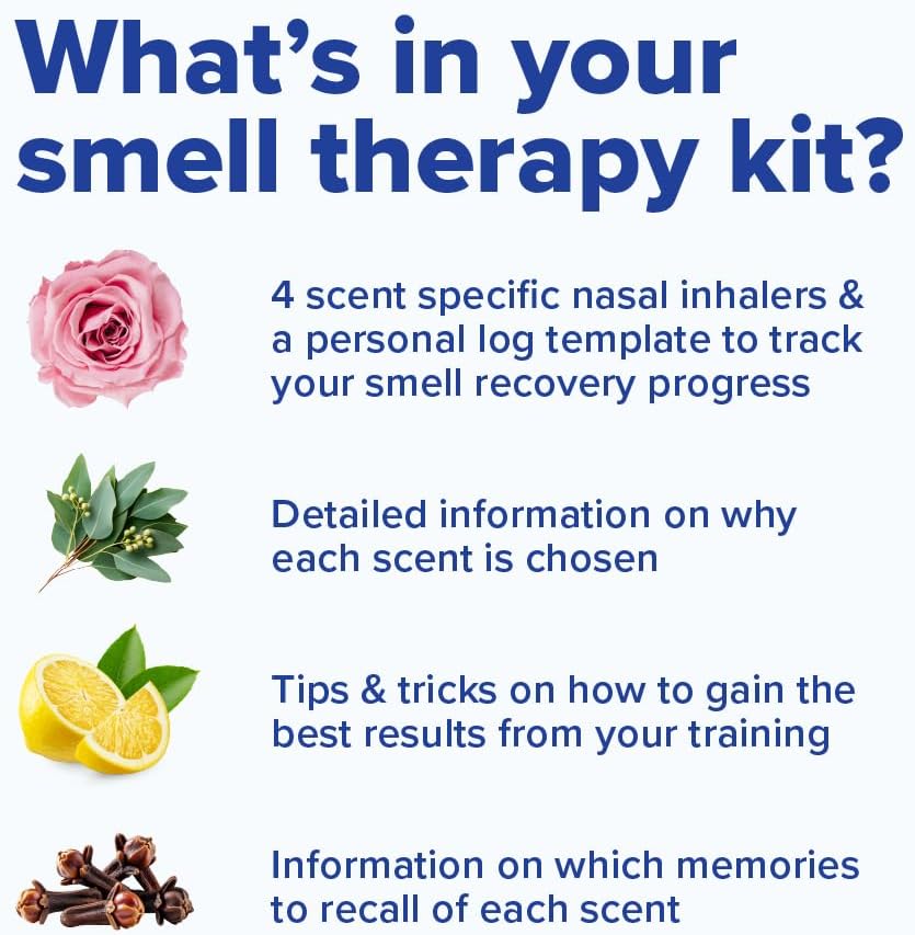 MOXE Scent Training Kit, Made in USA, 4 Essential Oils, Olfactory Regeneration, Helps Restore Sense of Scent, Natural Therapy for Anosmia, Lemon, Rose, Clove, Eucalyptus, Guidebook, Personal Log
