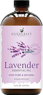Handcraft Blends Lavender Essential Oil in Glass Bottle – Huge 16 Fl Oz – 100% Pure and Natural – Premium Grade Oil for Diffuser and Aromatherapy, Skin, Massage, Candle and Soap Making Fragrance