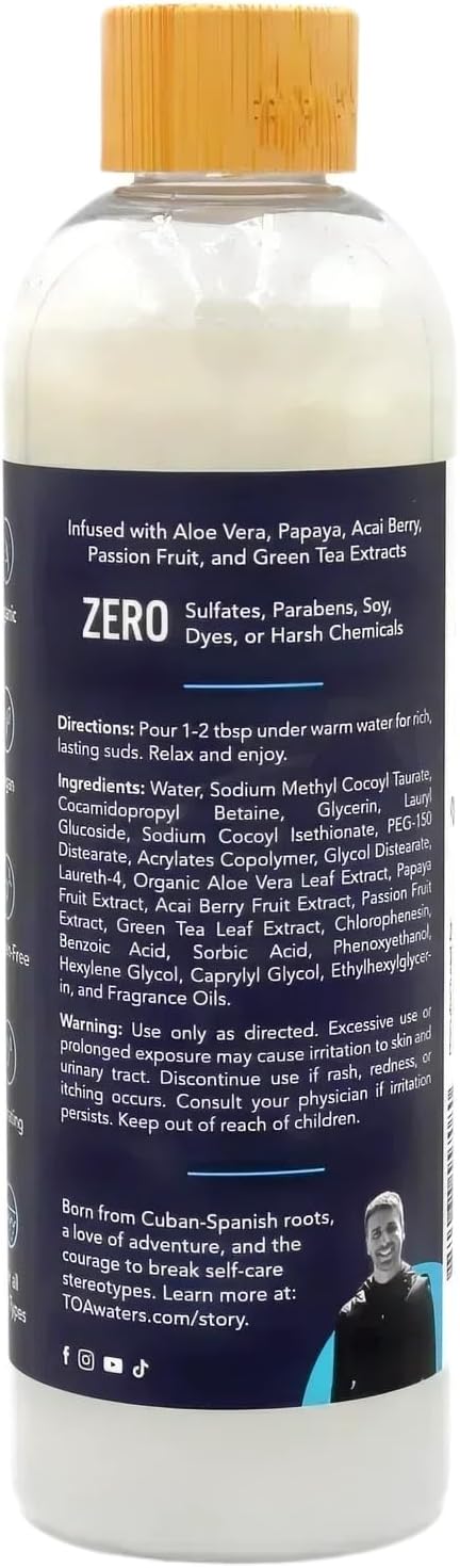 Havana Bubble Bath – Rum & Sandalwood – Warm, Inviting Scent, Sulfate-Free, Tropical Bath Soak – 12 fl oz – TOA Waters