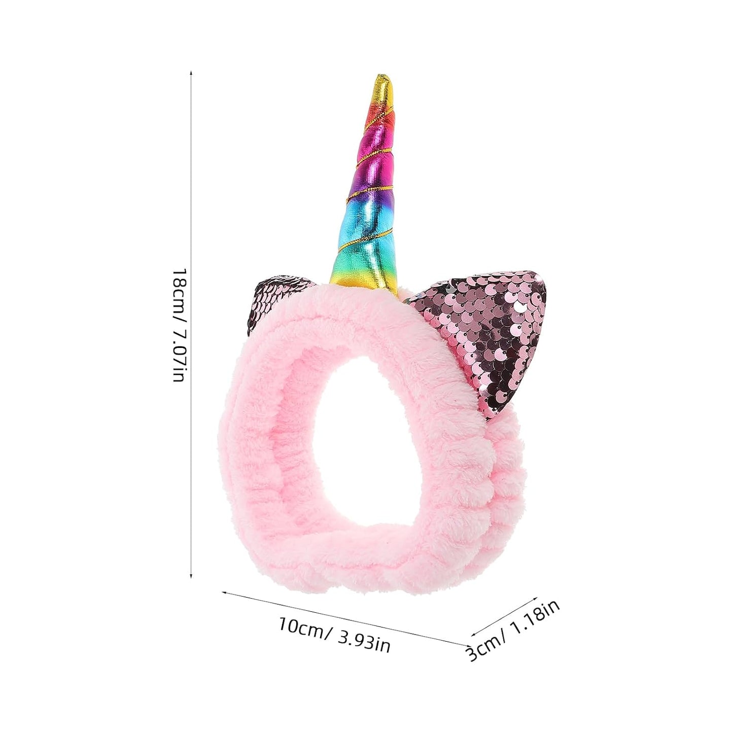 Unicorn Makeup Headband for Women Face Washing Spa Hairband Soft Skincare Hair Accessory Plush Elastic