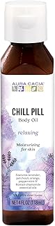 Aura Cacia Aromatherapy Body Oil, Chill Pill - Body Moisturizer with Relaxing Essential Oils for Daily Skin Care and Aromatic Indulgence | 4 Ounce (Pack of 1)