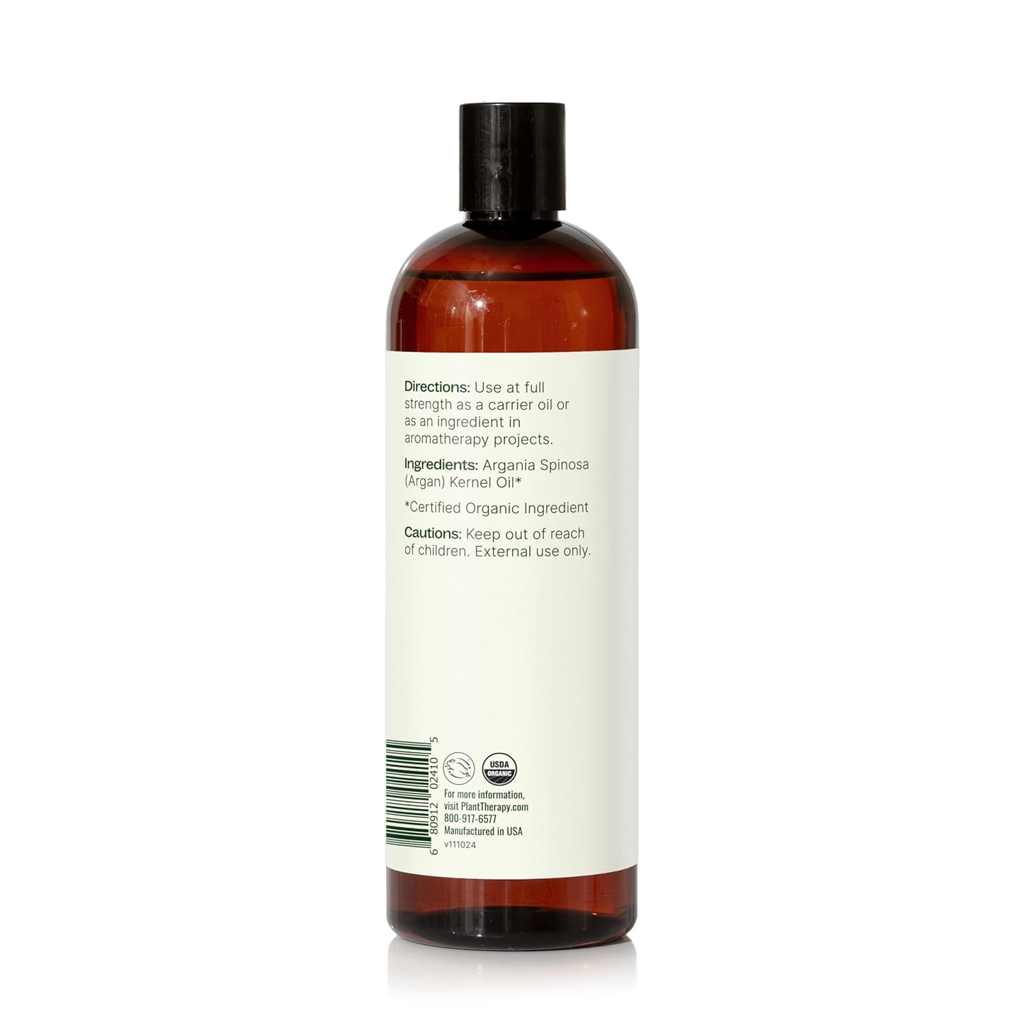 Plant Therapy Organic Argan Oil 16 oz Carrier for Skin and Hair Supports Moisturization Anti Aging and Nails Cold Pressed Pure USDA Certified