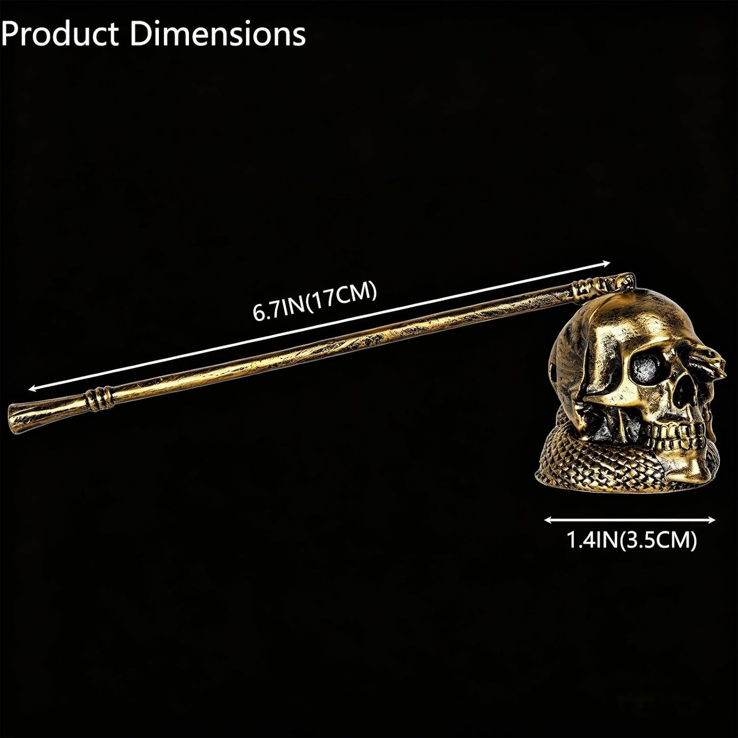 We Moment Candle Snuffer, Candle Snuffer Extinguisher with Long Handle,Retro Style Wick Flame Snuffer for Putting Out Candle Flame Safely,Skull Candle Snuffers Accessory for Candle Lovers