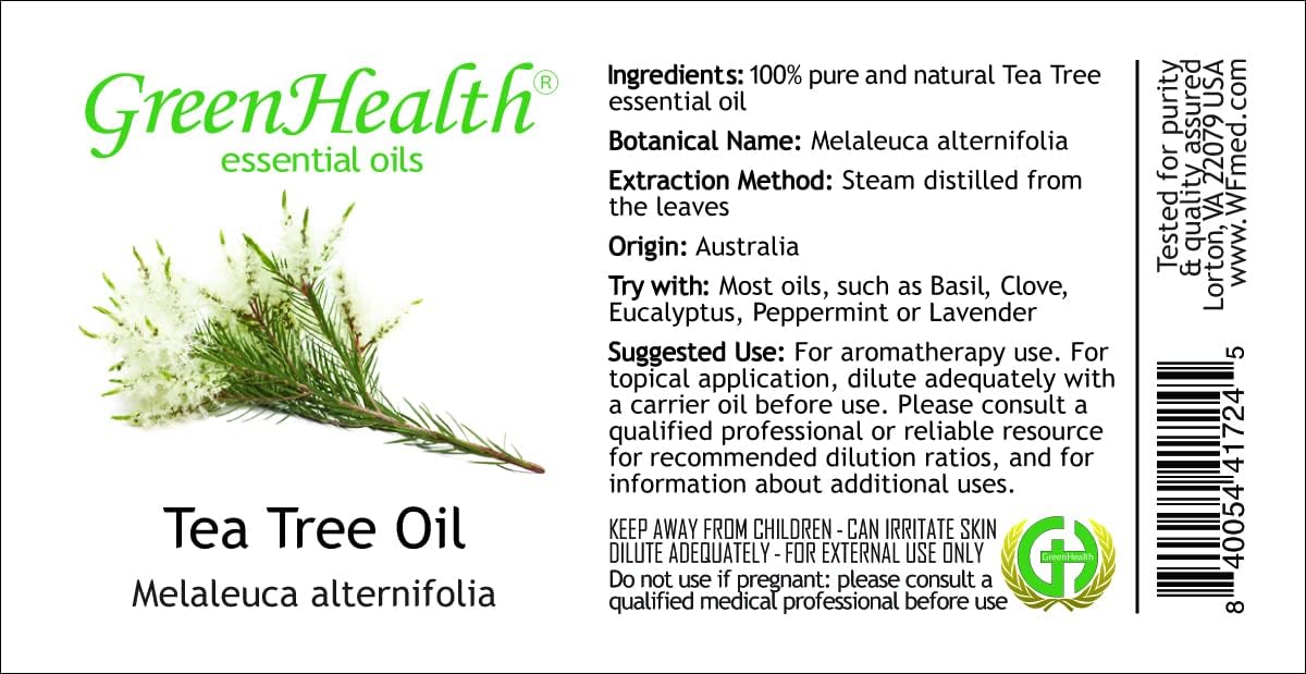 100% Pure Essential Oil- 10ml Tea Tree Oil - by Greenals