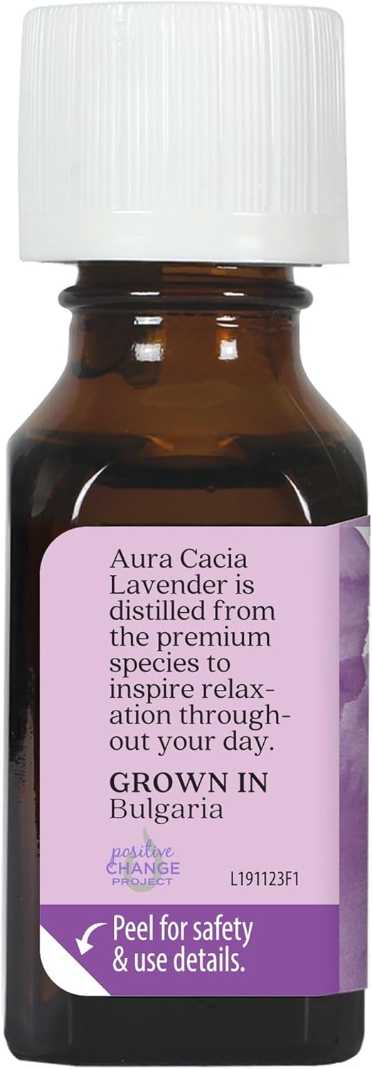 Aura Cacia 100% Pure Lavender Essential Oil GC/MS Tested for Purity 15 ml (0.5 fl. oz.) Lavandula angustifolia
