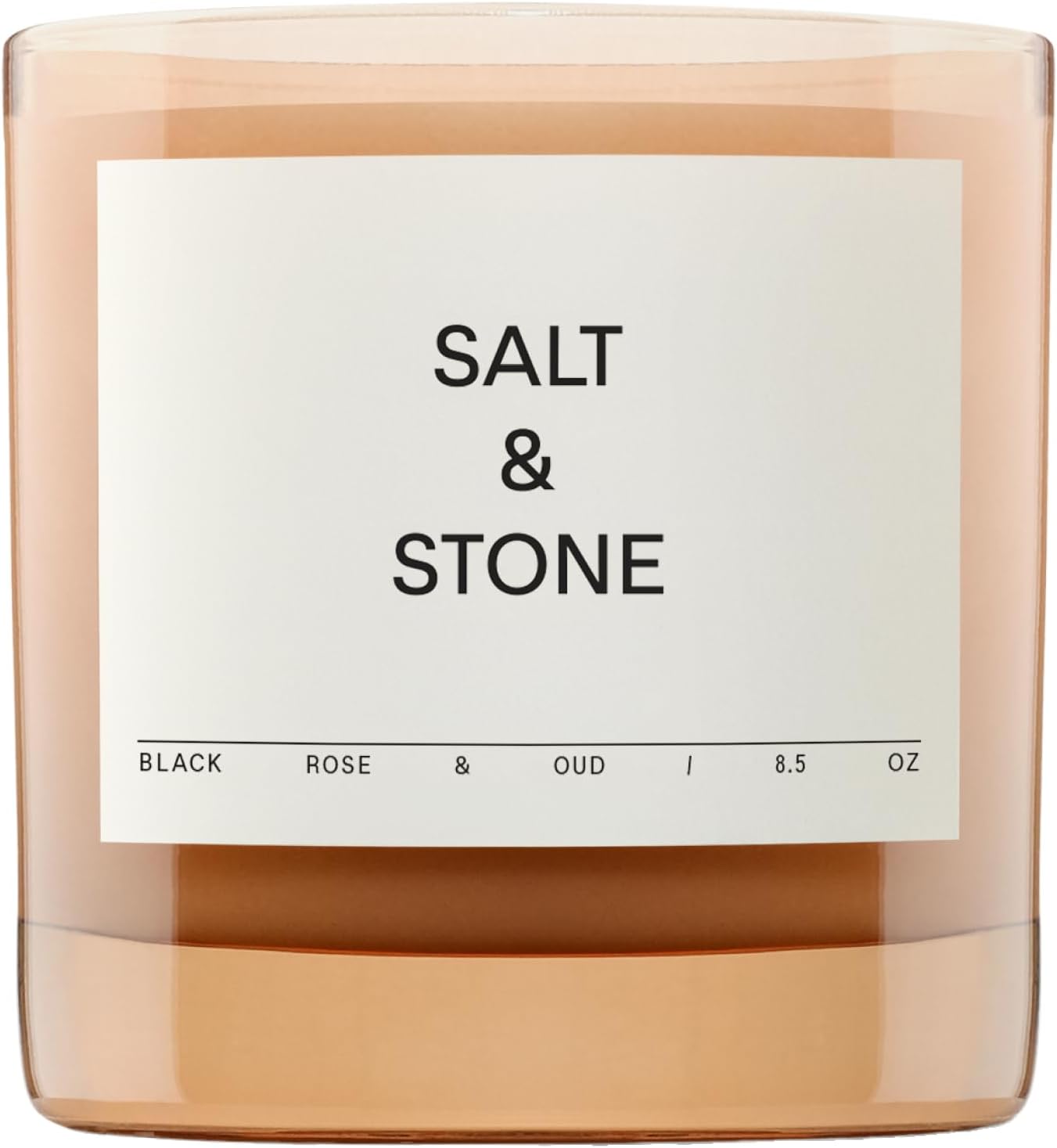 Salt & Stone Scented Candle for Women & Men | Coconut & Soy Blend Wax | Hand-Poured, Aromatic & Fragrant | 100% Cotton Wick | Long-Lasting 50 Hour Burn Time | Black Rose & Oud 8.5 oz