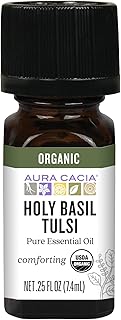 Aura Cacia Organic Holy Basil Essential Oil, 0.25 FZ