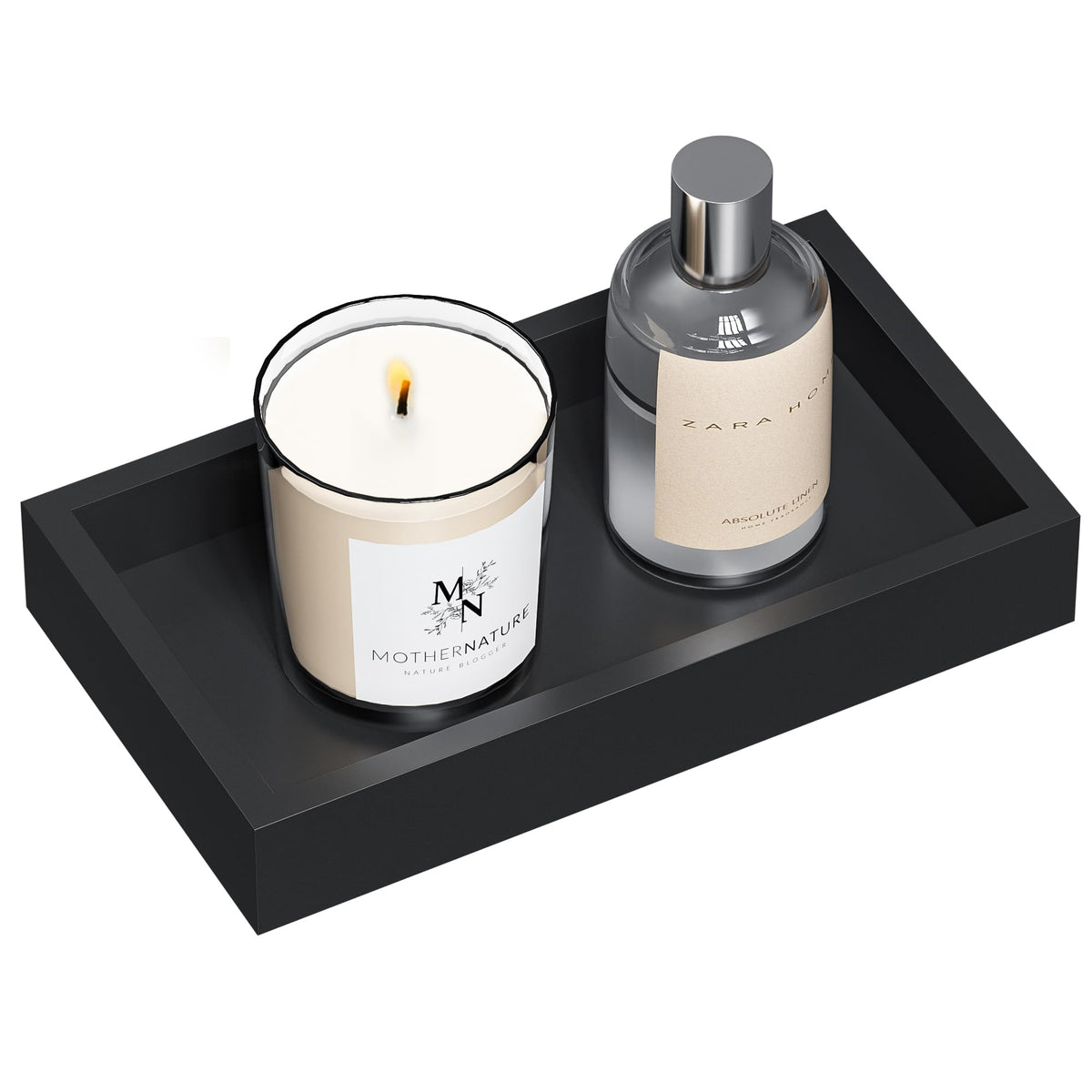 ZHWS Small Bathroom Vanity Tray for Countertop Makeup Perfume Decor Candle Jewelry