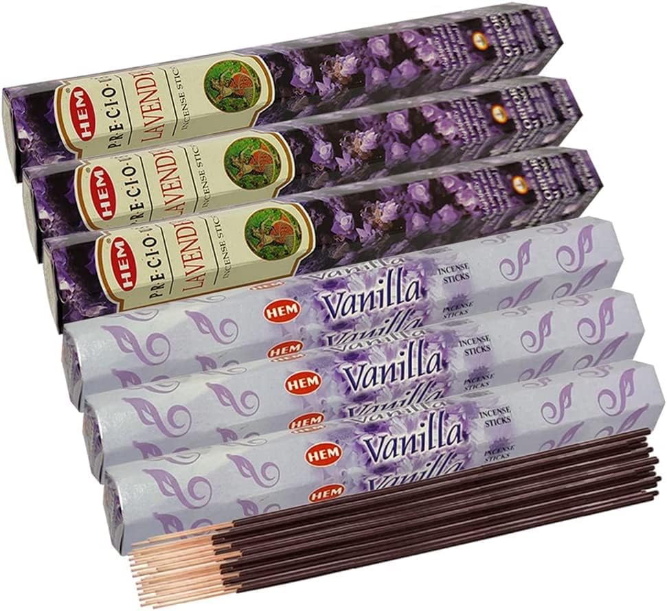 Lavender & Vanilla Incense Sticks & Holder Bundle Variety Pack from Hem Trumiri Insense Insence