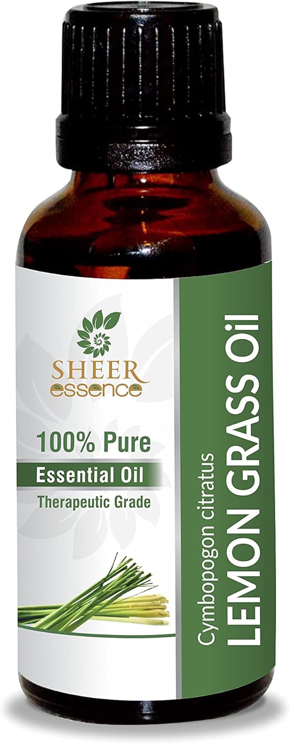 Lemon Grass Oil -(Cymbopogon Citratus)- Essential Oil 100% Pure Natural Undiluted Uncut Therapeutic Grade Oil 0.16 Fl.OZ