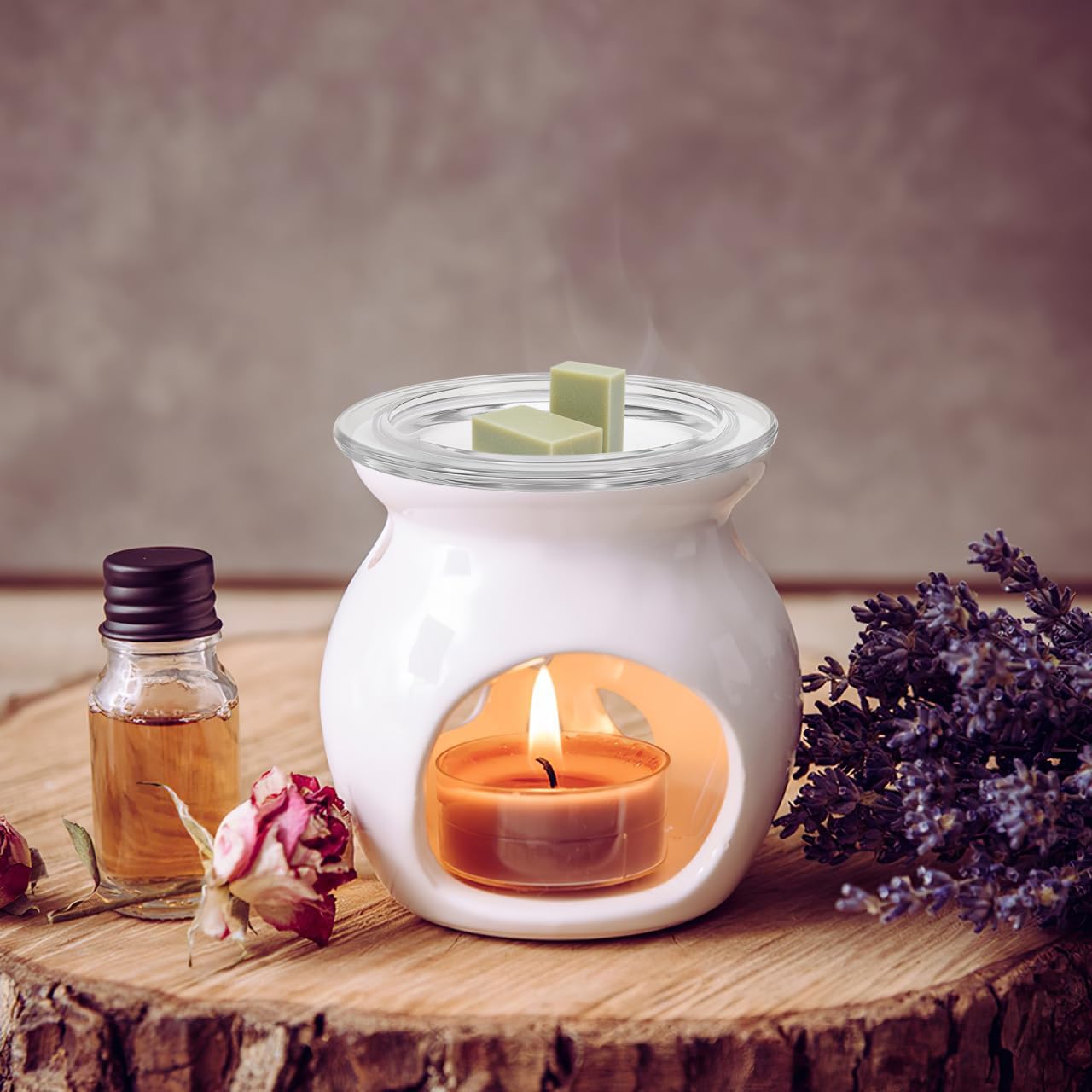 1Pc Wax Warmer Replacement Dish, 4.6in Glass Heating & Melting Plate Round Aromatherapy Tray, Candle Bowl Replacement Wax Heating Tray Oil Melting for Home Office (Inner Diameter 3.5in)