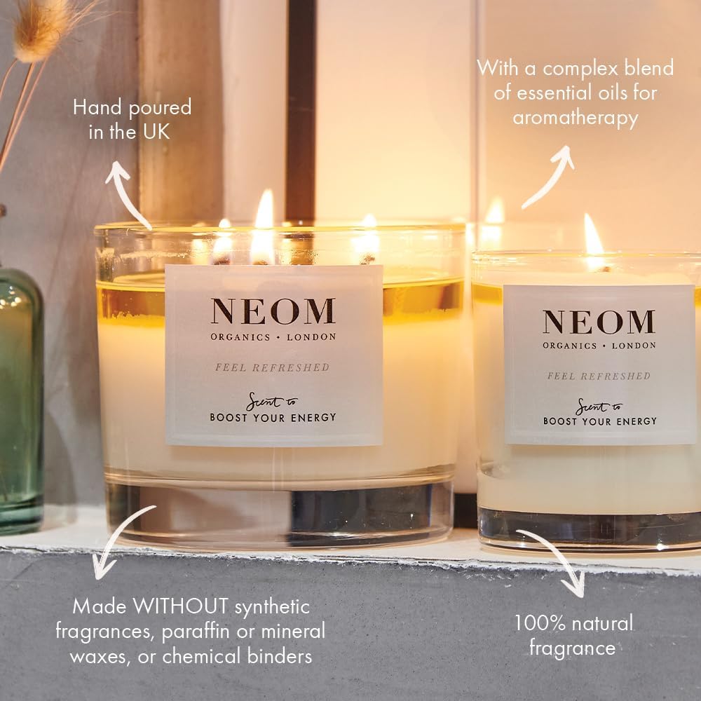 NEOM - Candle, Travel Size | Lavender, Jasmine & Rosewood | Scented Candles for On-The-Go | Luxury Aromatherapy Candles | Essential Oil Candle | Tranquil & Relax | Signature De-Stress Scent