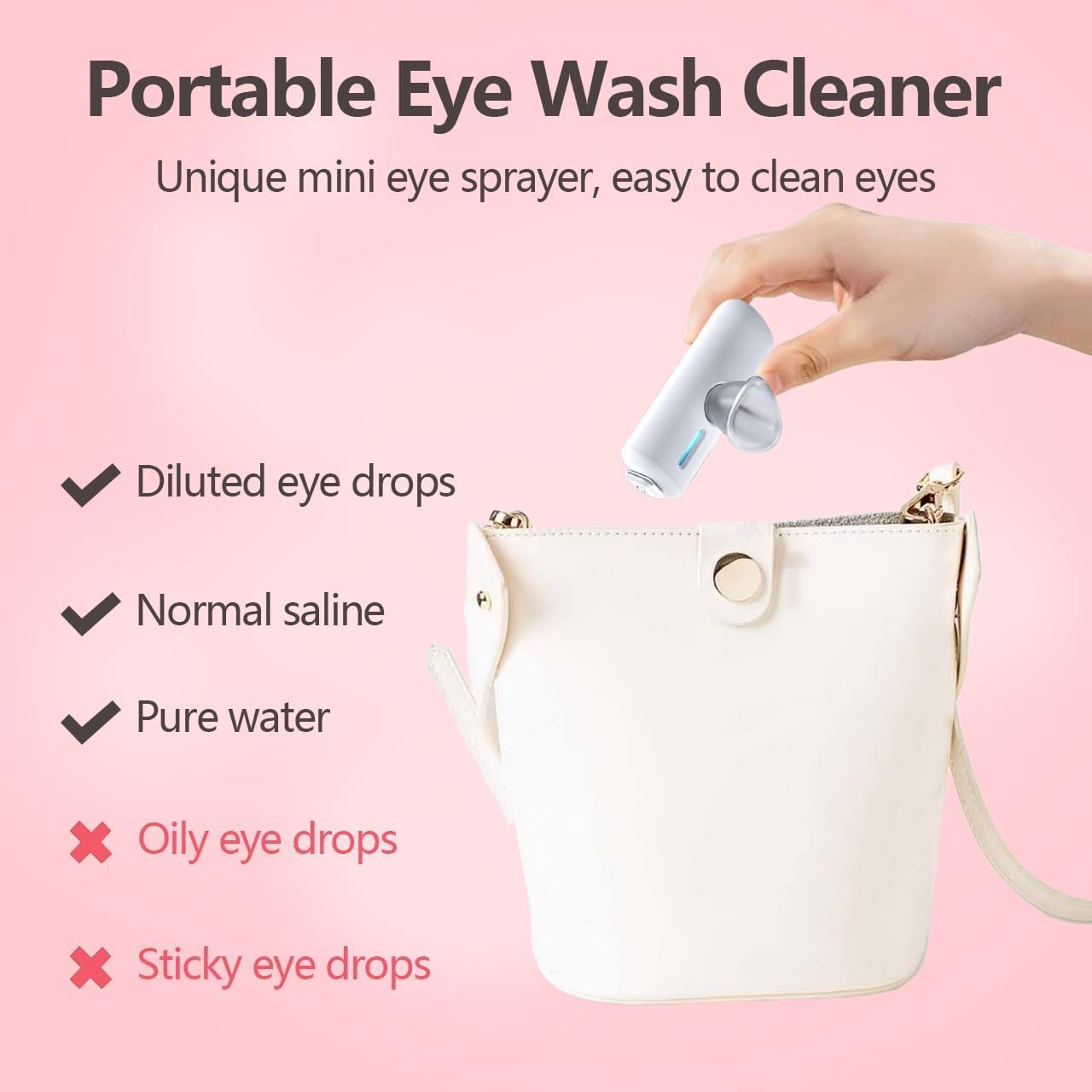 2-in-1 Nano Face & Eye Mister, USB Rechargeable Cool Mist Sprayer for Eyelash Extensions, Makeup Setting & Skin Hydration – Portable Handheld with Visual Water Tank-White