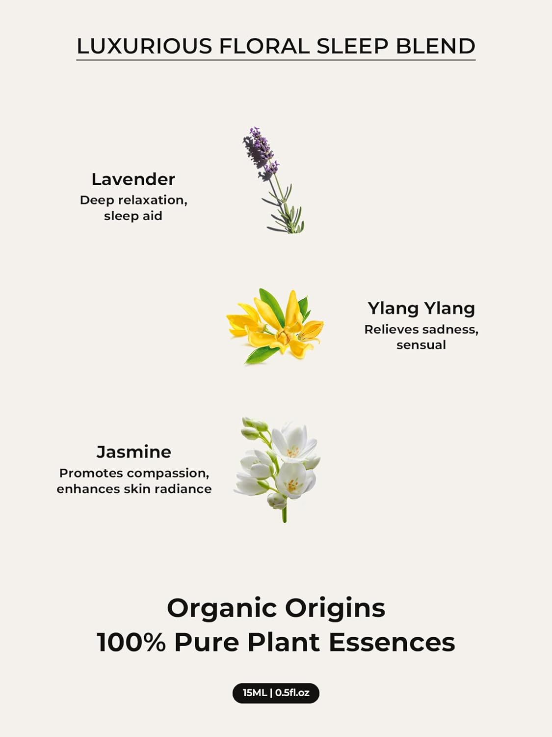 Bedtime Essential Oil Roll-On, Sleep Aromatherapy Roller for Restful Night Rituals, Botanical Blend with Lavender, Jasmine & Sandalwood, Luxurious Floral Sleep Ritual, 15ml
