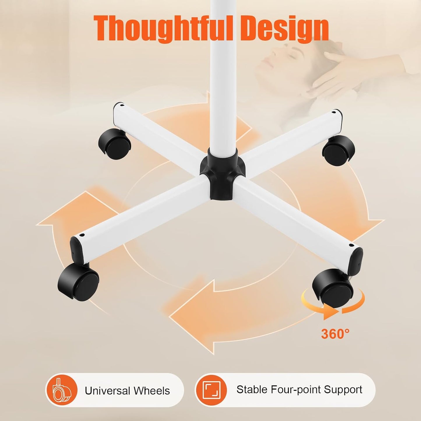 Professional Facial Steamer for Esthetician, 800W Floor Standing Face Steamer with Ozone & Ionic Mist, 360° Rotatable Rolling Ozone Steamer for Home Spa Beauty Salon and Deep Pore Cleansing