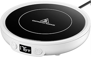 SWEETFULL Mug Warmer - Upgraded 36W Coffee Cup Warmer for Desk with 130℉-176℉ Digital Display, 2-12H Timer Auto Shut Off, Smart Electric Coffee Heating Plate, Ideal Gifts for Women Men - White