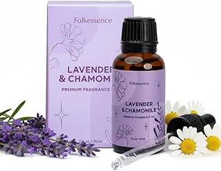 Folkulture Lavender & Chamomile Essential Oil Blend | 30 ml - 1.01 Fl Oz Fragrance Oil | Diffuser Oils for Humidifier for Better Sleep, Reset, Stress Relief, Calming, Relaxing | House Warming Gifts