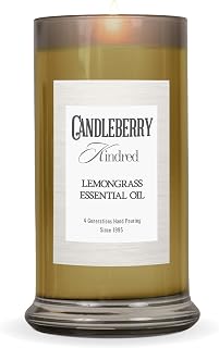 Candleberry Candles Kindred Collection | Luxury Glass Jar | USA Hand Poured Soy Blend Candle | Highly Scented & Long Lasting | Up to 90 Hour Burn Time (Lemongrass Essential Oil)