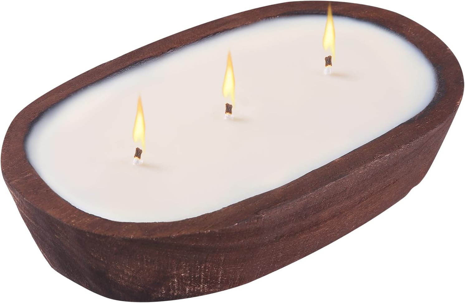 Scented Candles for Home, YeeQue Citronella Candles with Large Wooden Bowl Design for Women,Girl Birthday Gift 3 Wicks, 12oz