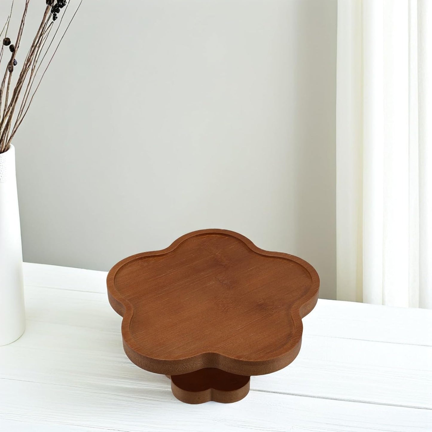 Luxshiny Wood Footed Aromatherapy Candle Tray 17x9cm, Decorative Wooden Jewelry and Trinket Dish for Home Décor, Tabletop Centerpiece Organizer