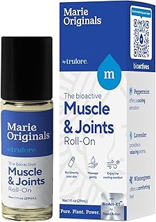 Marie Originals Muscle & Joint Roll-On, 29ml Pain Relief Roll On with Peppermint Oil & Essential Oils for Back Pain, Neck Pain, Knee Pain & Sore Muscle Relief