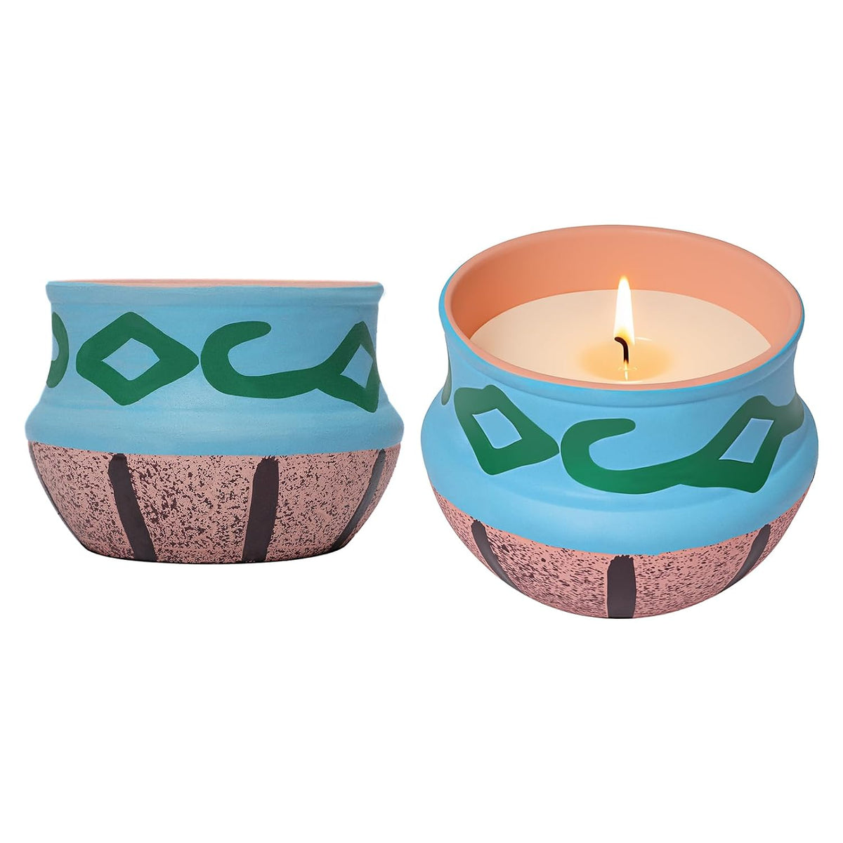 2 Pack Citronella Candles in Coarse Pottery Container