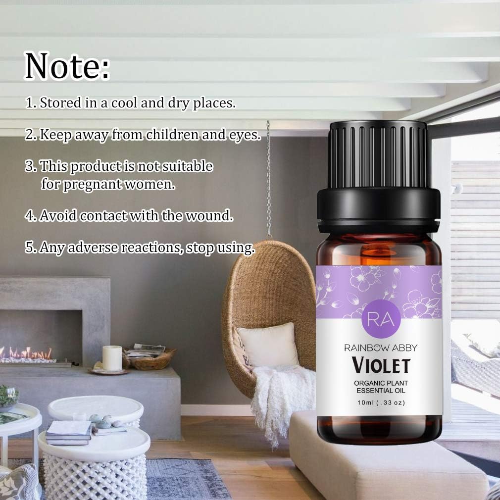 2-Pack Violet Essential Oil 100% Pure Oganic Plant Natrual Flower Essential Oil for Diffuser Message Skin Care - 10ML