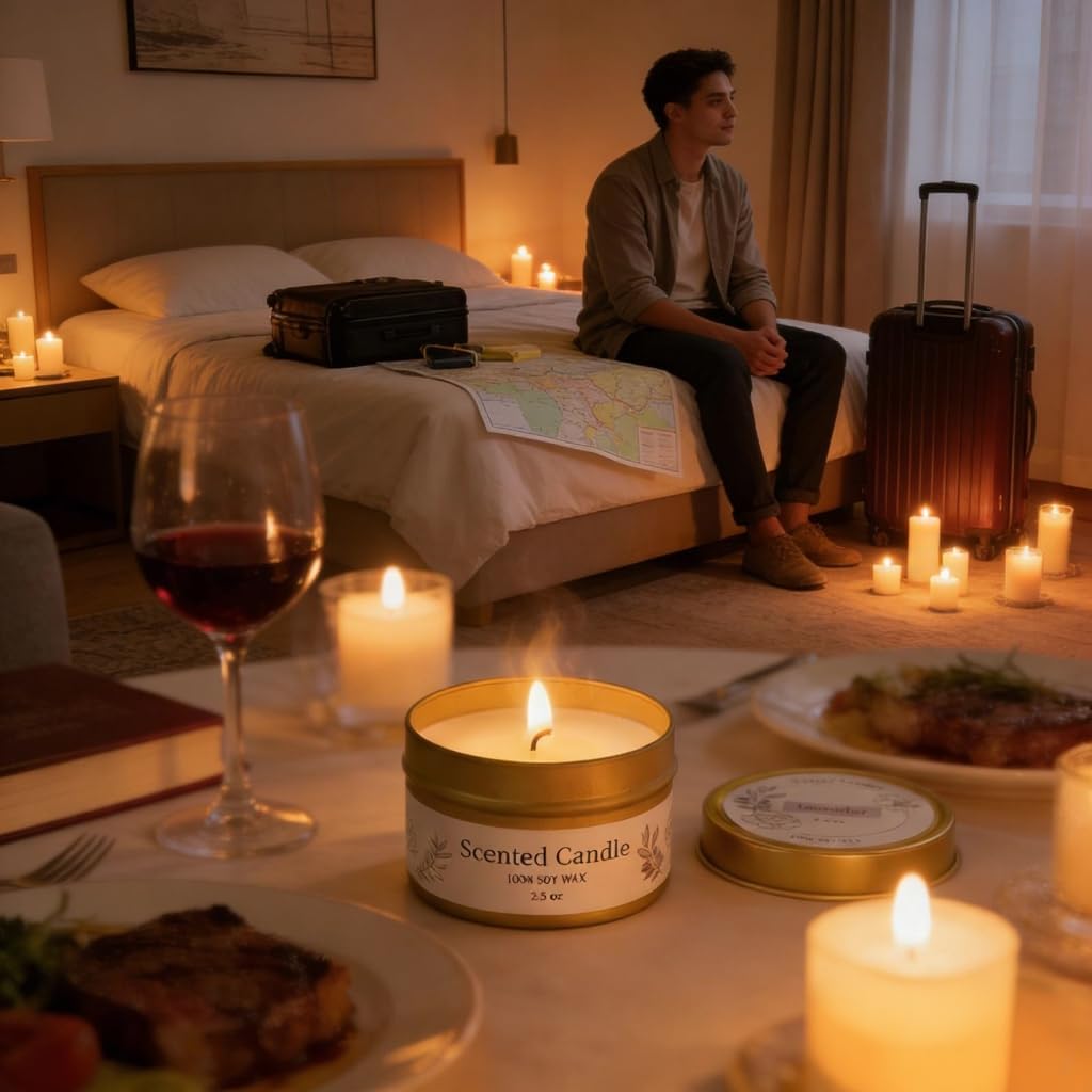 A Single Gift Box of Scented Candles with Soy Wax, offering a Premium and Atmospheric Fragrance (Vanilla)